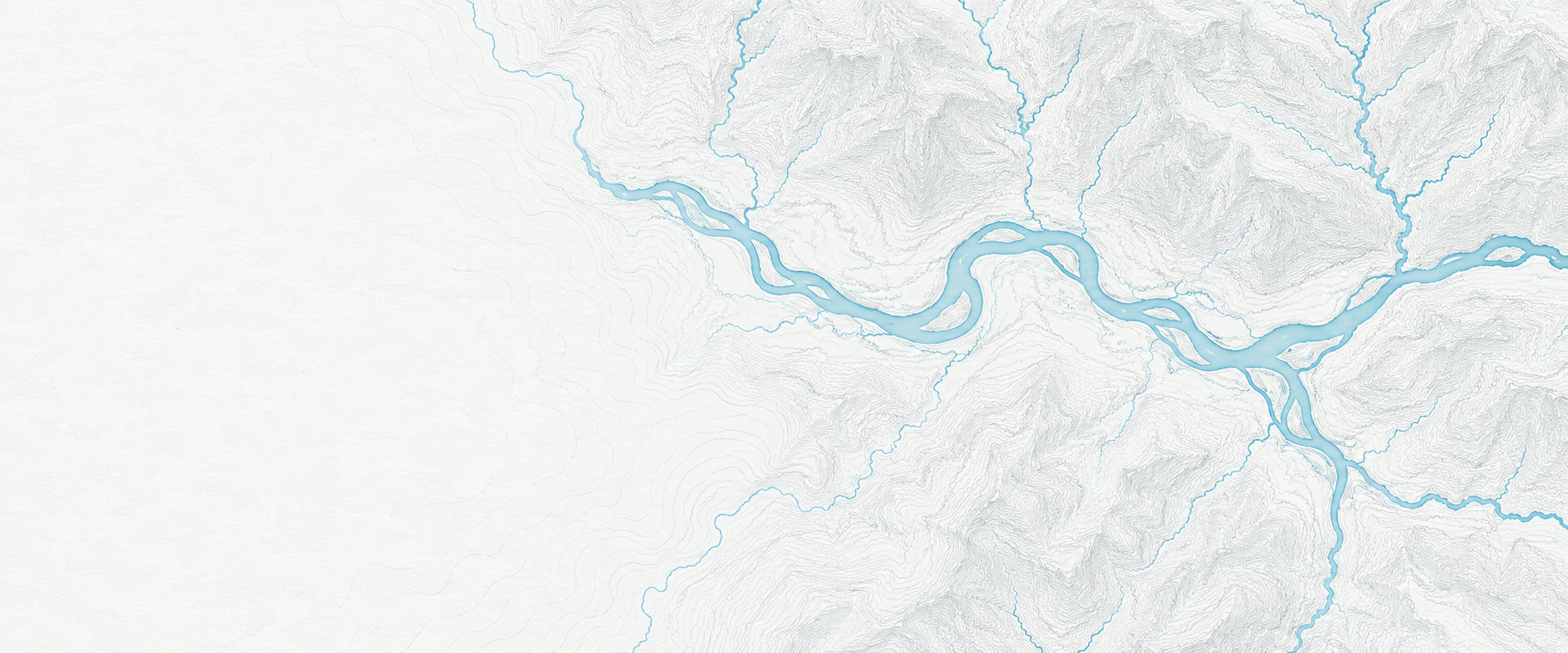 Illustrated cartographic portrait of Cowlitz River at Randle
