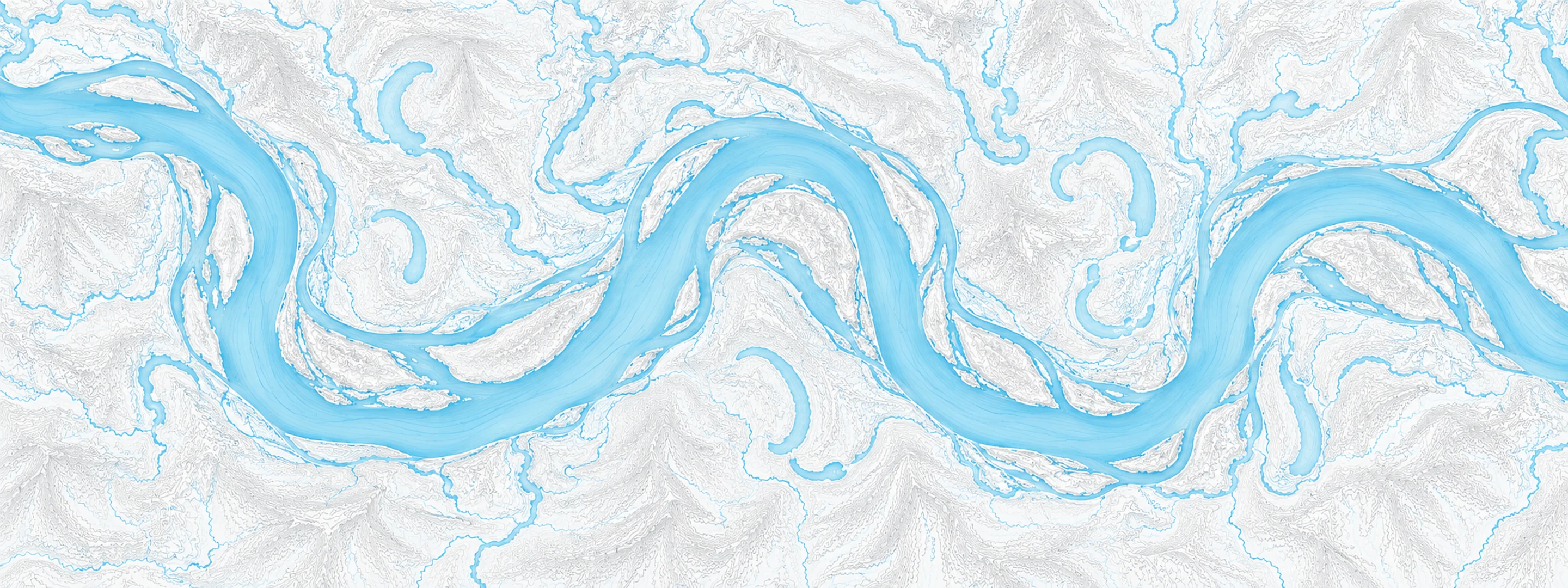 Illustrated map of Mississippi River