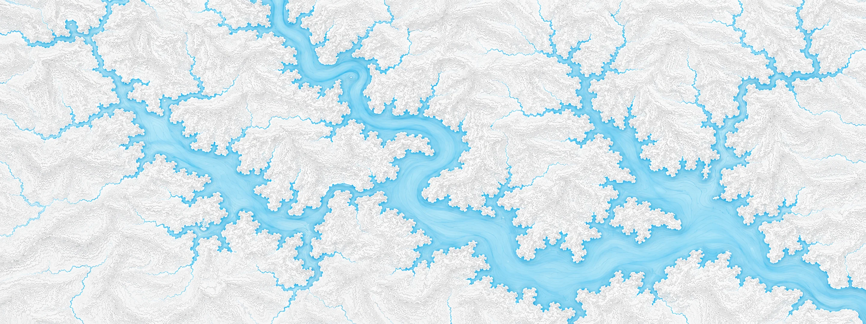 Illustrated cartographic portrait of Lake Eufaula