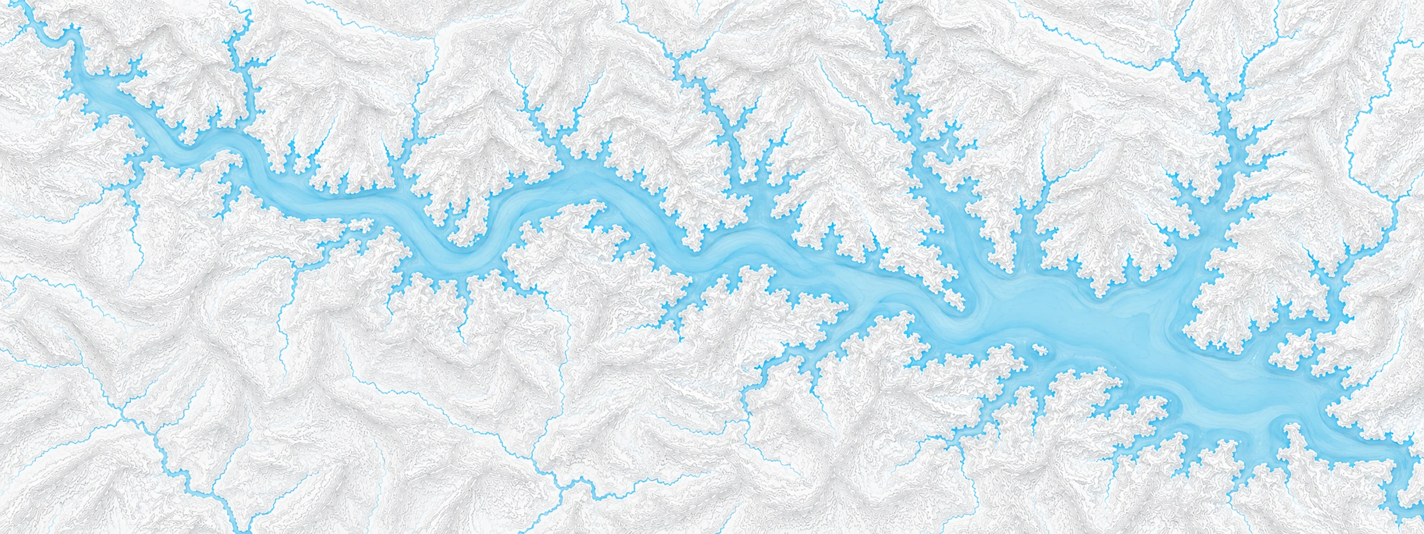 Illustrated cartographic portrait of Beaver Lake