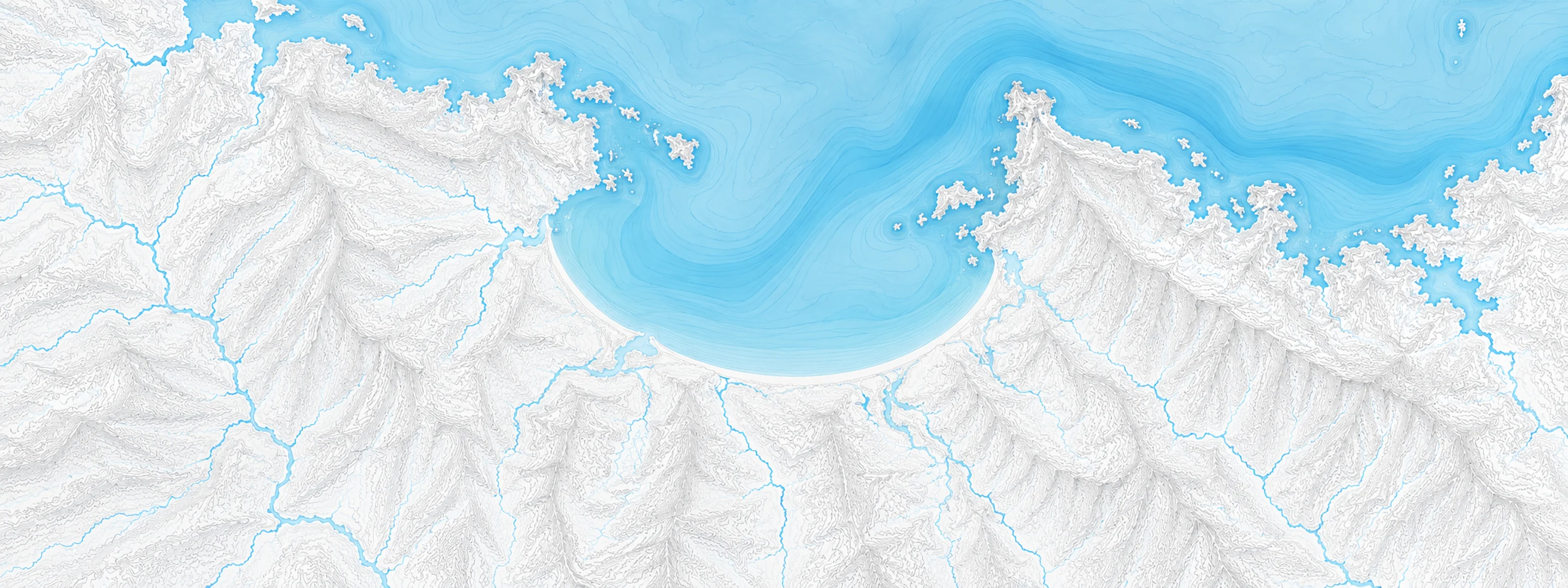 Illustrated cartographic portrait of Hanalei Bay, Kauai