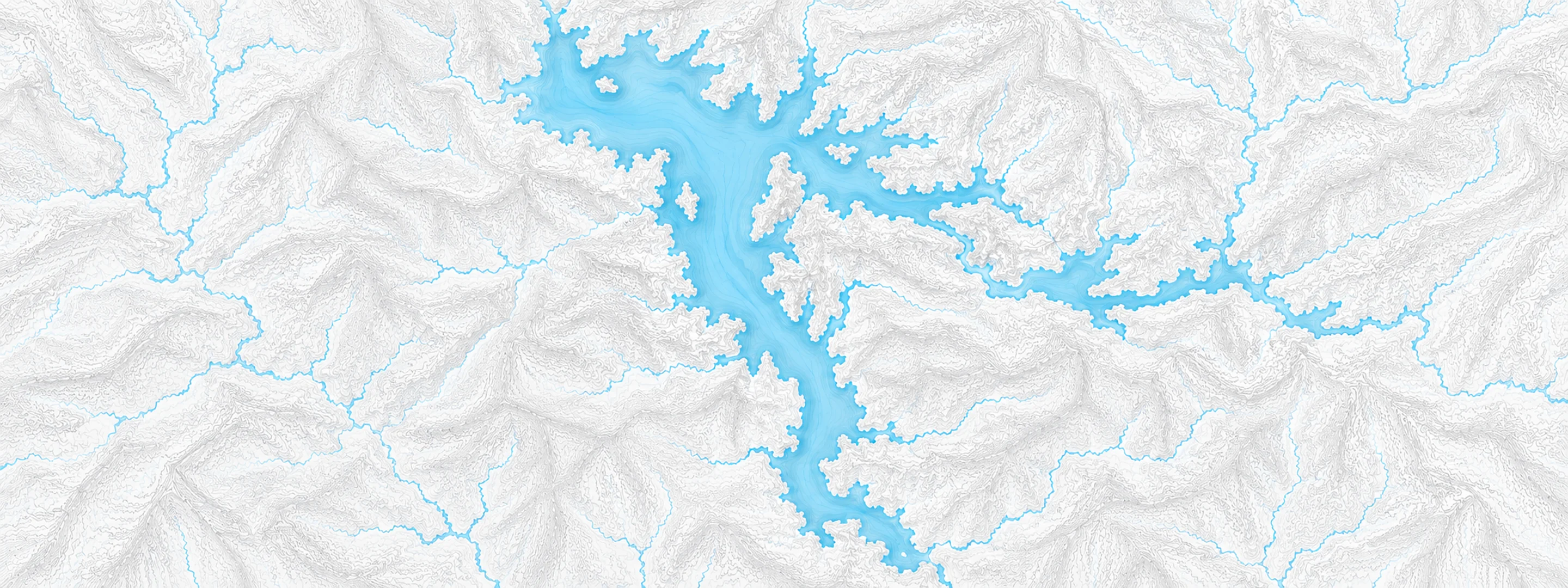 Illustrated cartographic portrait of Lake Coeur d Alene