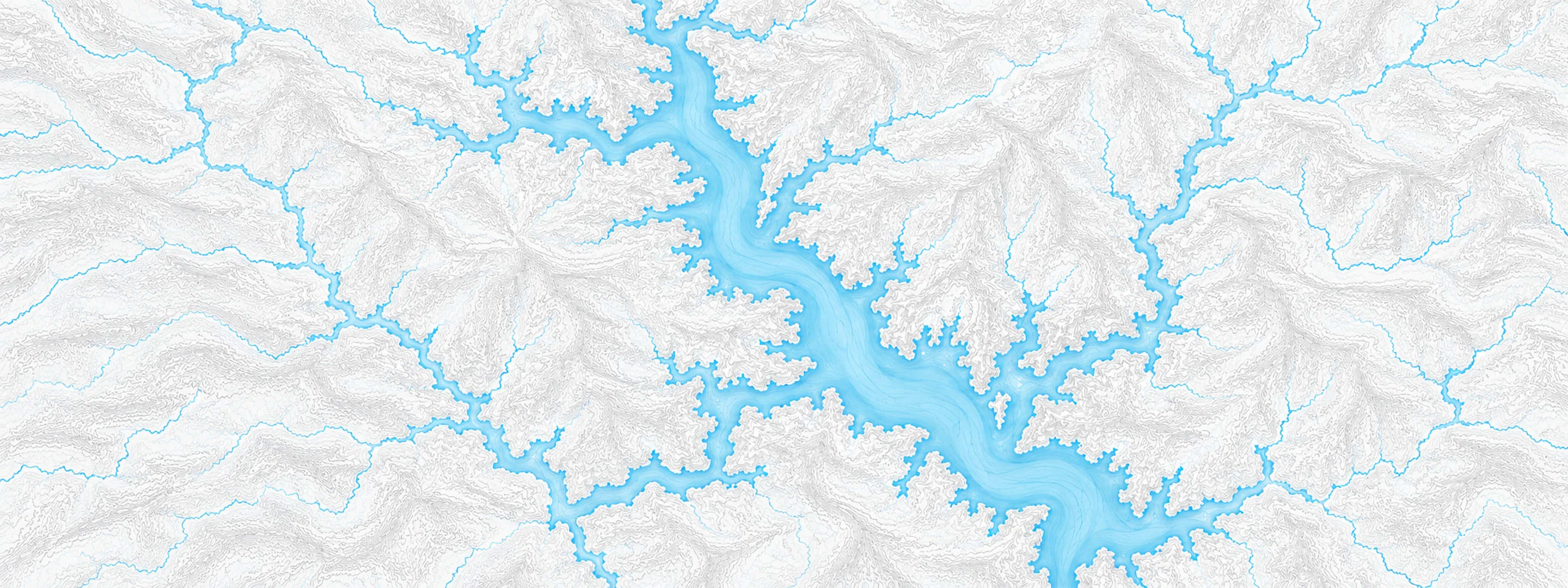 Illustrated cartographic portrait of Brookville Lake
