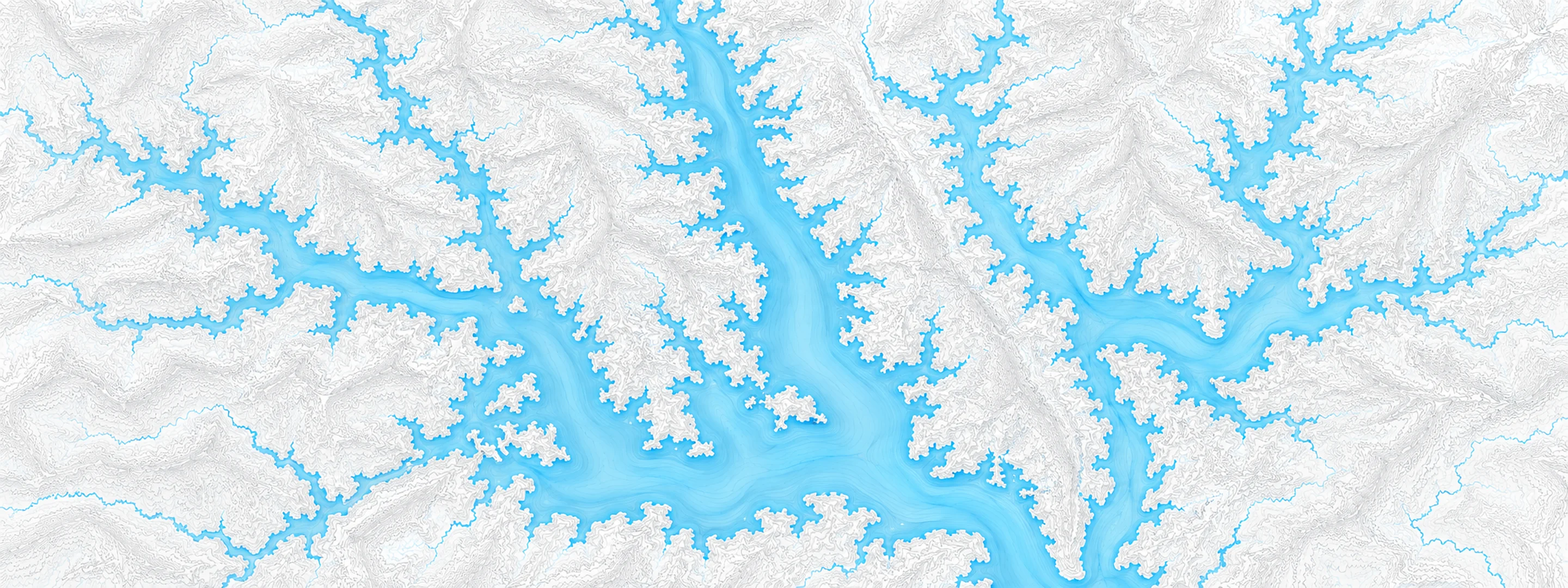 Illustrated cartographic portrait of Kentucky Lake