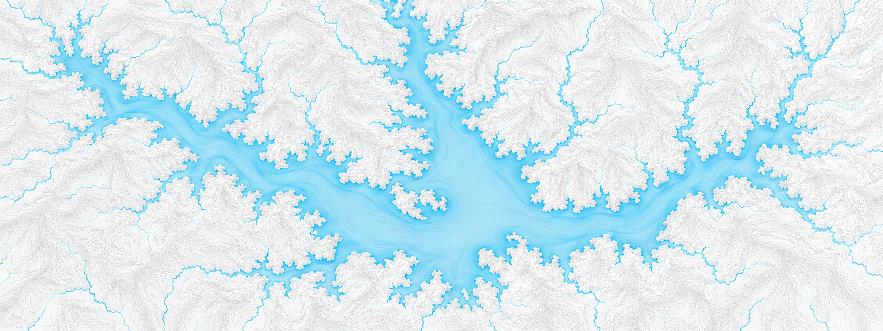 Illustrated cartographic portrait of Grenada Lake