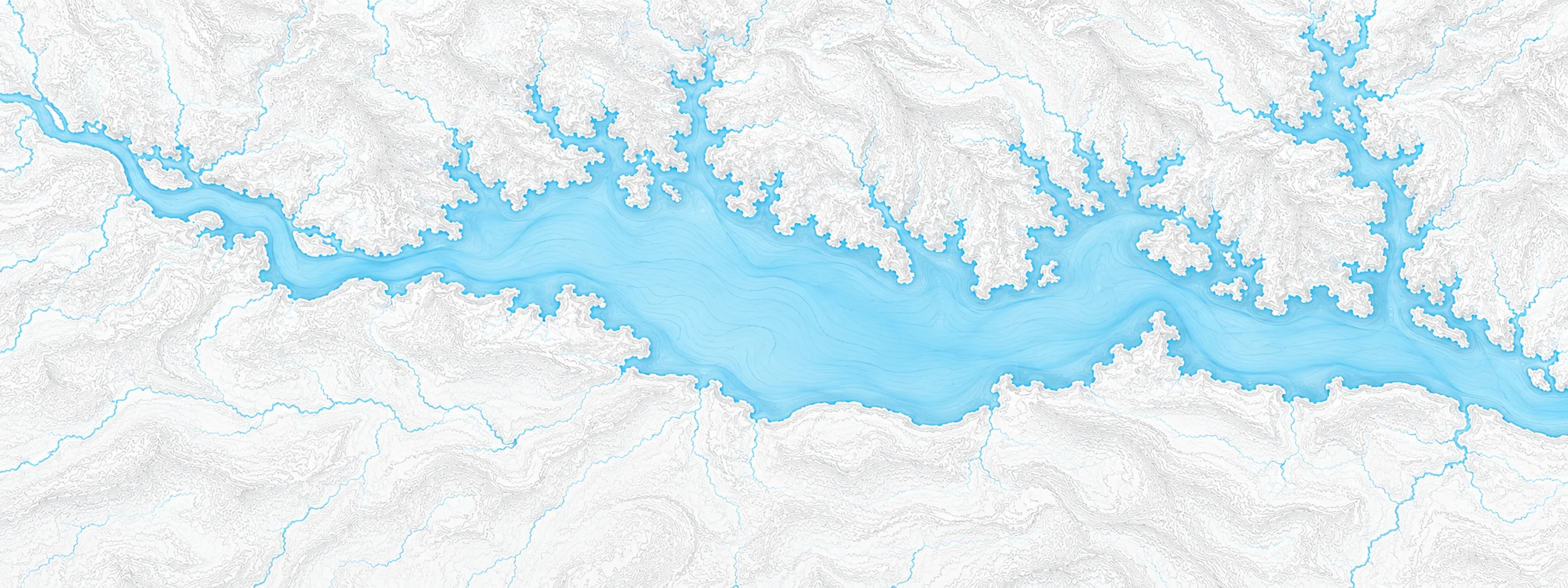 Illustrated cartographic portrait of Lake McConaughy