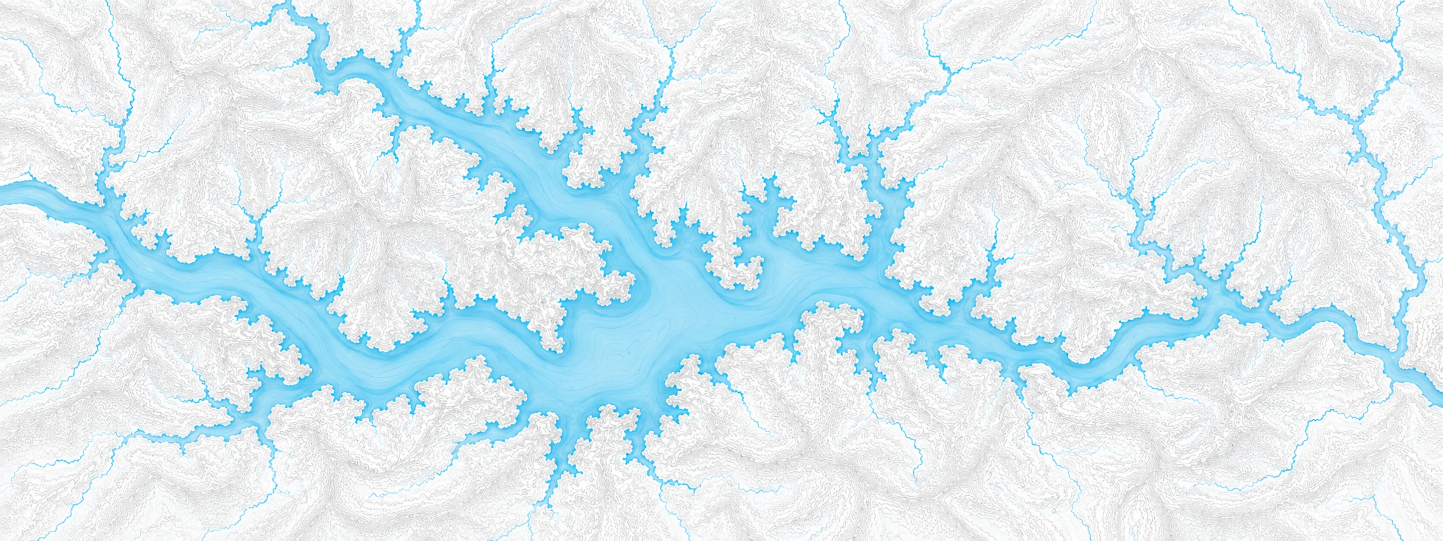 Illustrated cartographic portrait of Keystone Lake