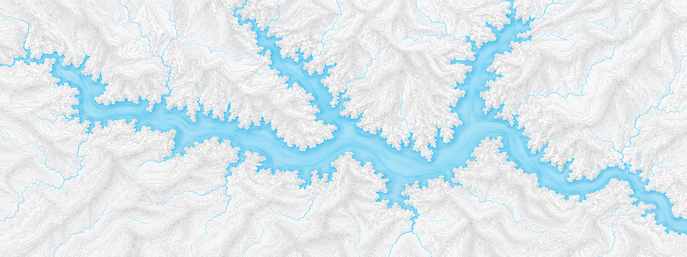Illustrated map of Green Peter Lake