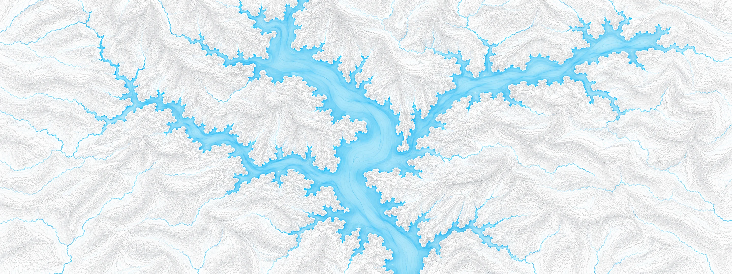 Illustrated cartographic portrait of Allegheny Reservoir