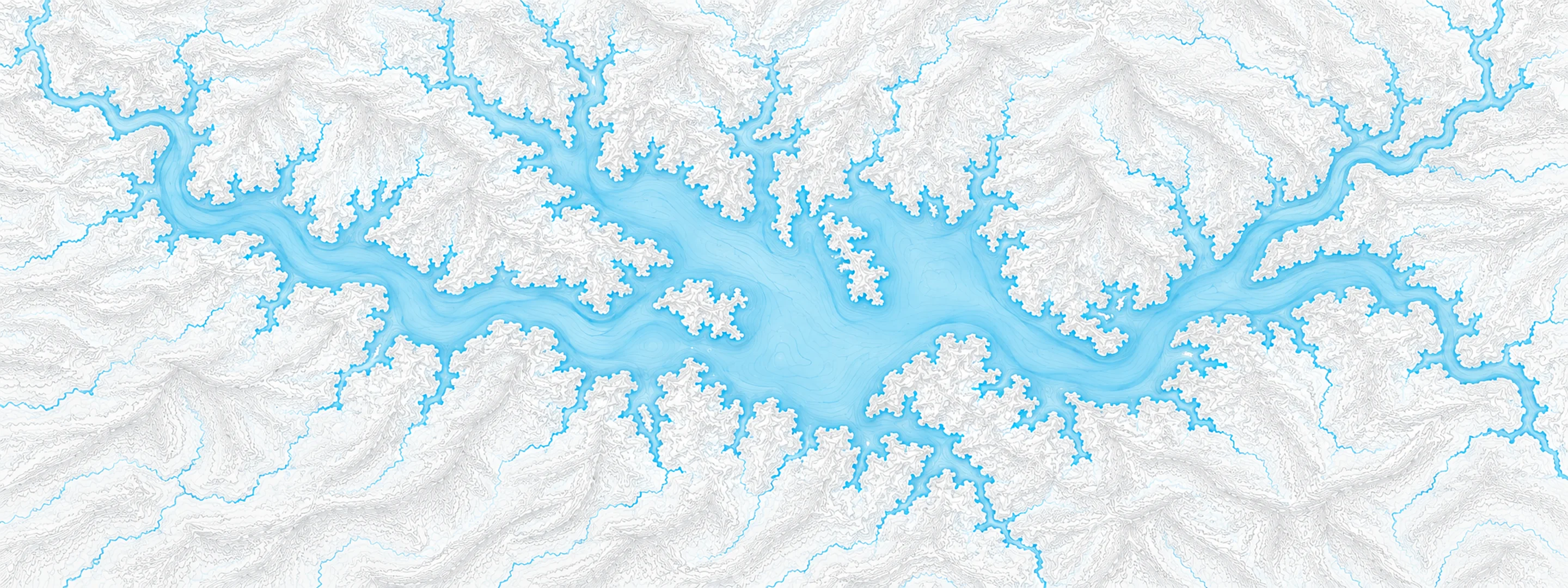 Illustrated cartographic portrait of Douglas Lake