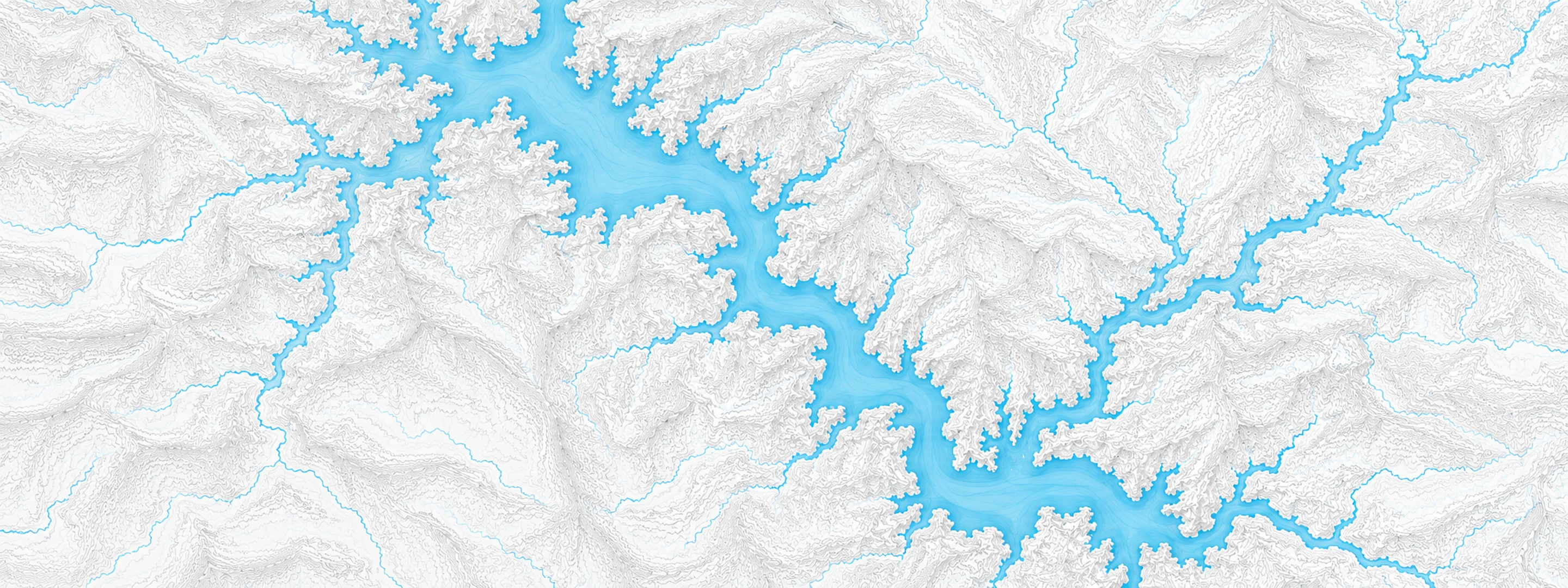 Illustrated cartographic portrait of Flaming Gorge Reservoir